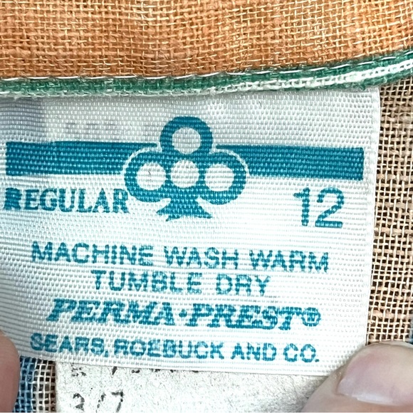 Vintage Kids Sears and Roebuck Cotton Polyester wide lapel stripe button shirt - Picture 4 of 6